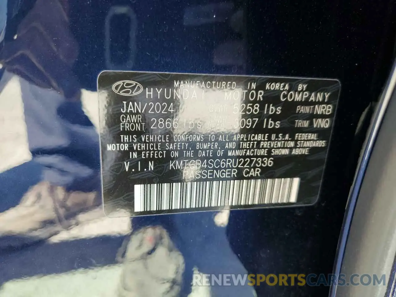 14 fotografías del automóvil dañado KMTGB4SC6RU227336 GENESIS G80 2024