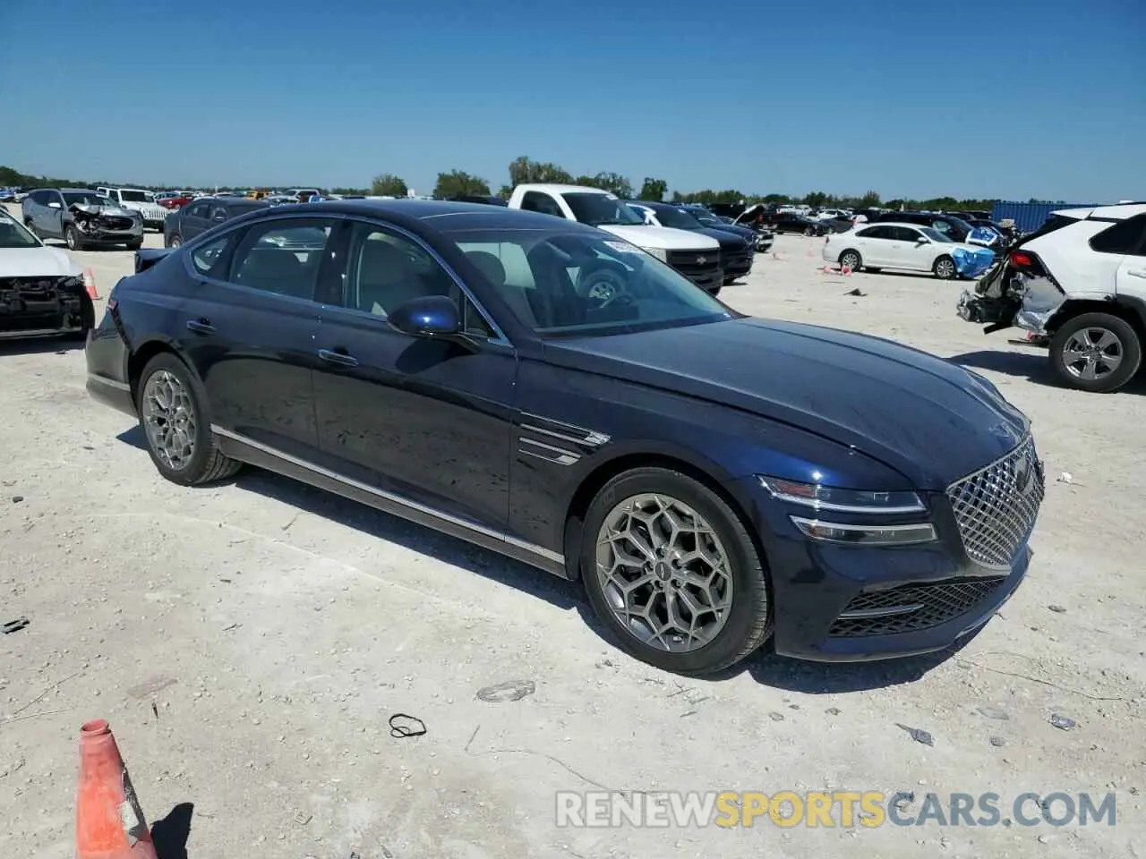 4 fotografías del automóvil dañado KMTGB4SC6RU227336 GENESIS G80 2024