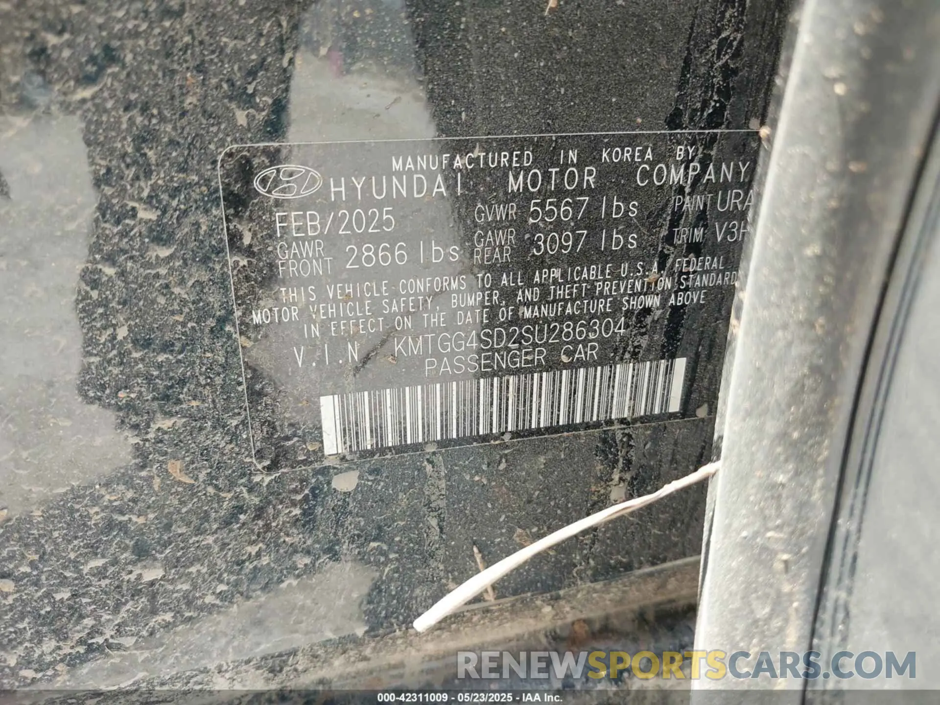 9 fotografías del automóvil dañado KMTGG4SD2SU286304 GENESIS G80 2025