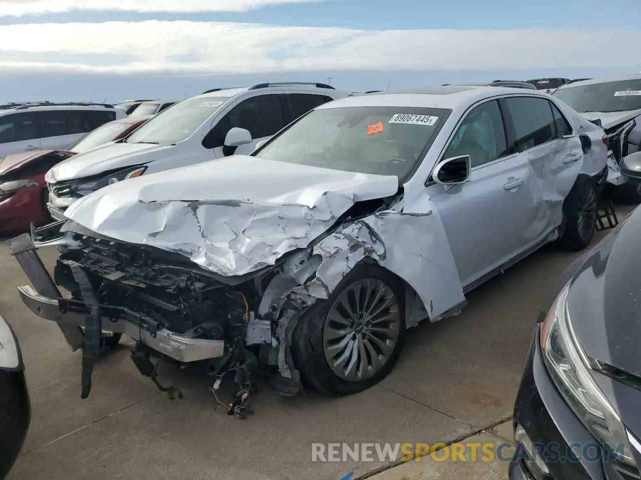 1 fotografías del automóvil dañado KMHG34JA2KU053343 GENESIS G90 2019
