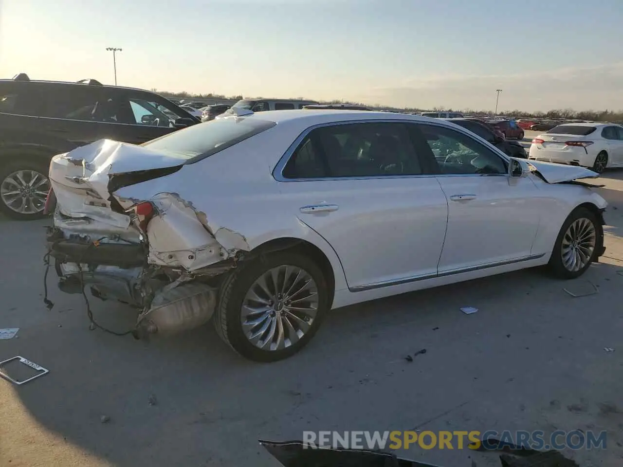 3 fotografías del automóvil dañado KMHG34JA2KU053343 GENESIS G90 2019