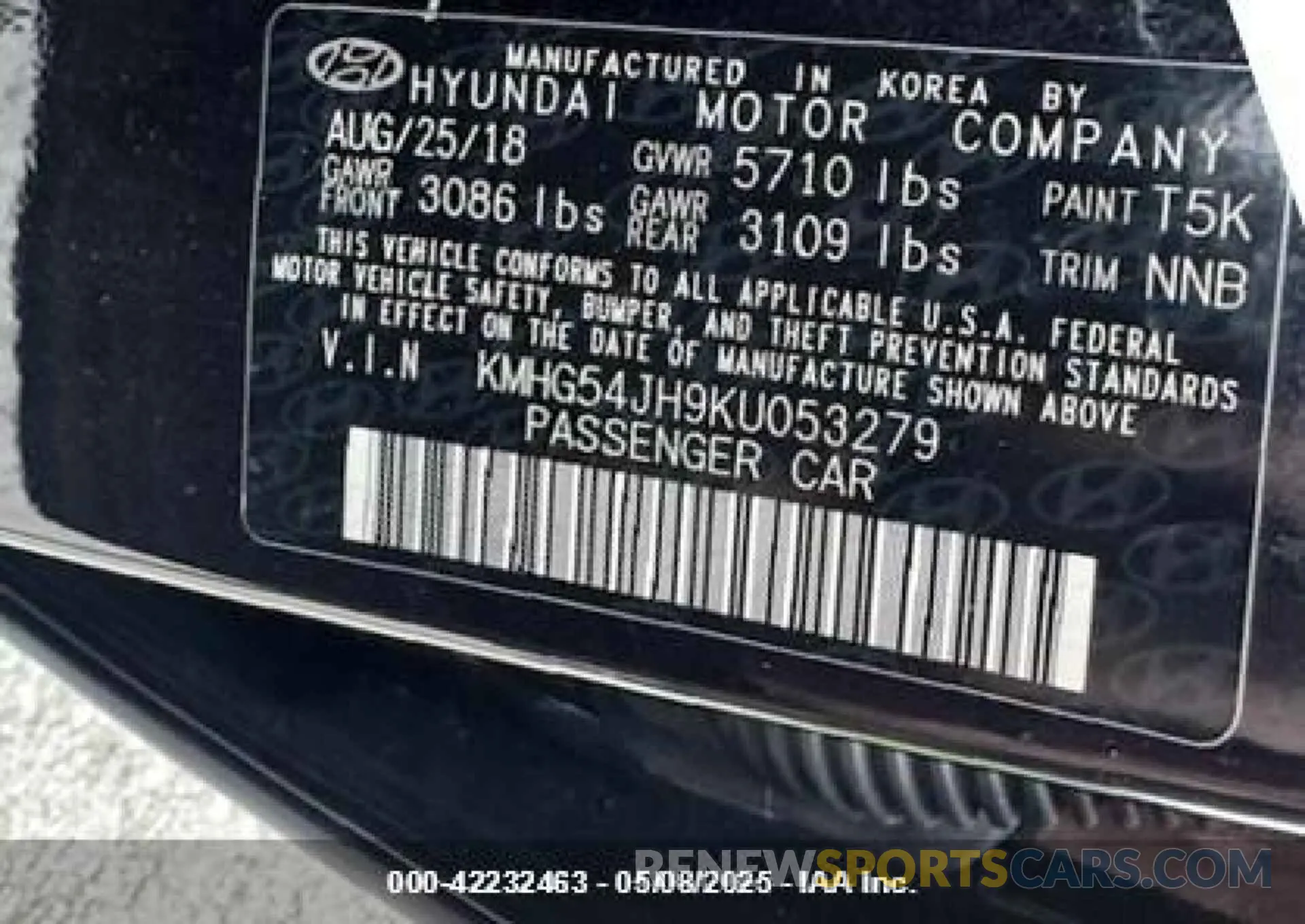 9 fotografías del automóvil dañado KMHG54JH9KU053279 GENESIS G90 2019