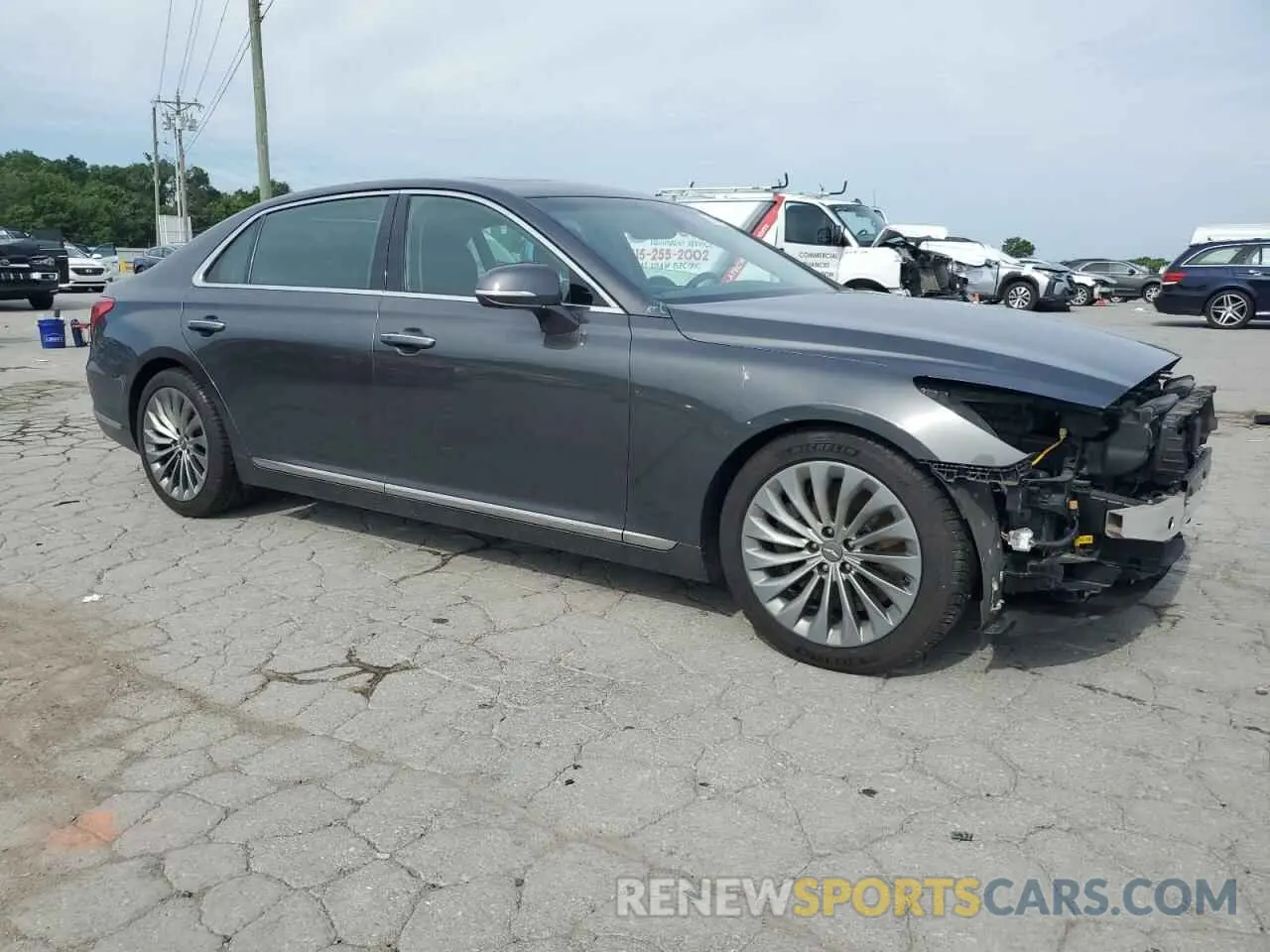 4 fotografías del automóvil dañado KMTF54JH2KU064030 GENESIS G90 2019