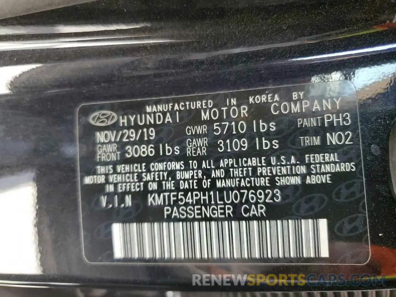 12 fotografías del automóvil dañado KMTF54PH1LU076923 GENESIS G90 2020