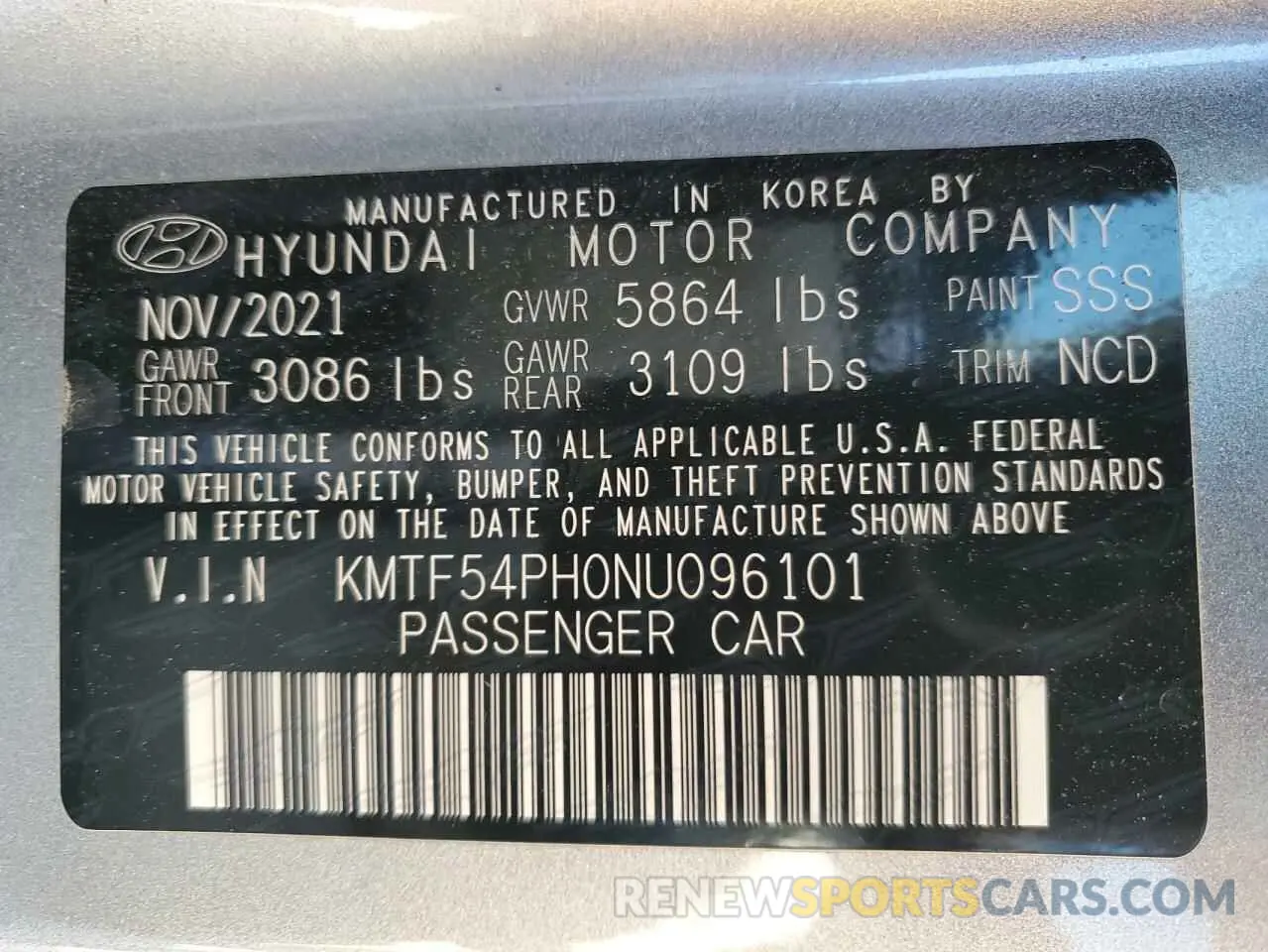 12 fotografías del automóvil dañado KMTF54PH0NU096101 GENESIS G90 2022