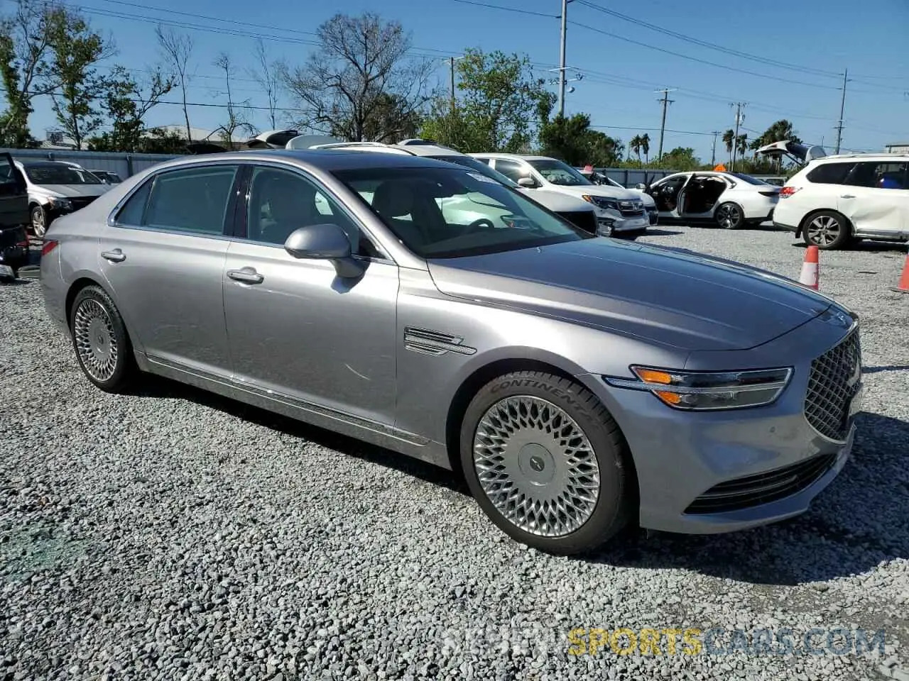 4 fotografías del automóvil dañado KMTF54PH0NU096101 GENESIS G90 2022