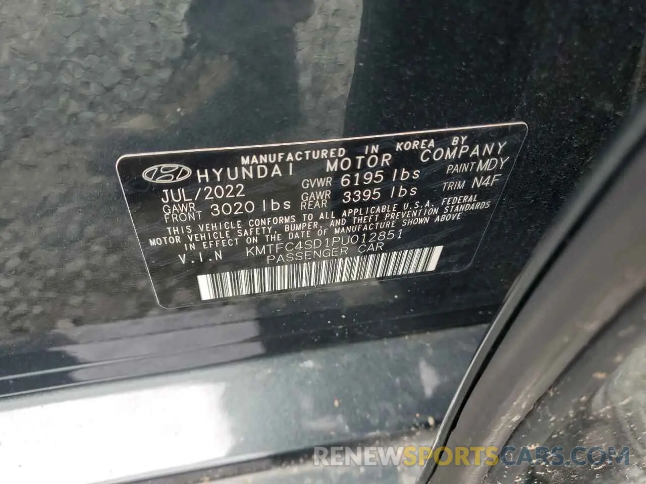 12 fotografías del automóvil dañado KMTFC4SD1PU012851 GENESIS G90 2023