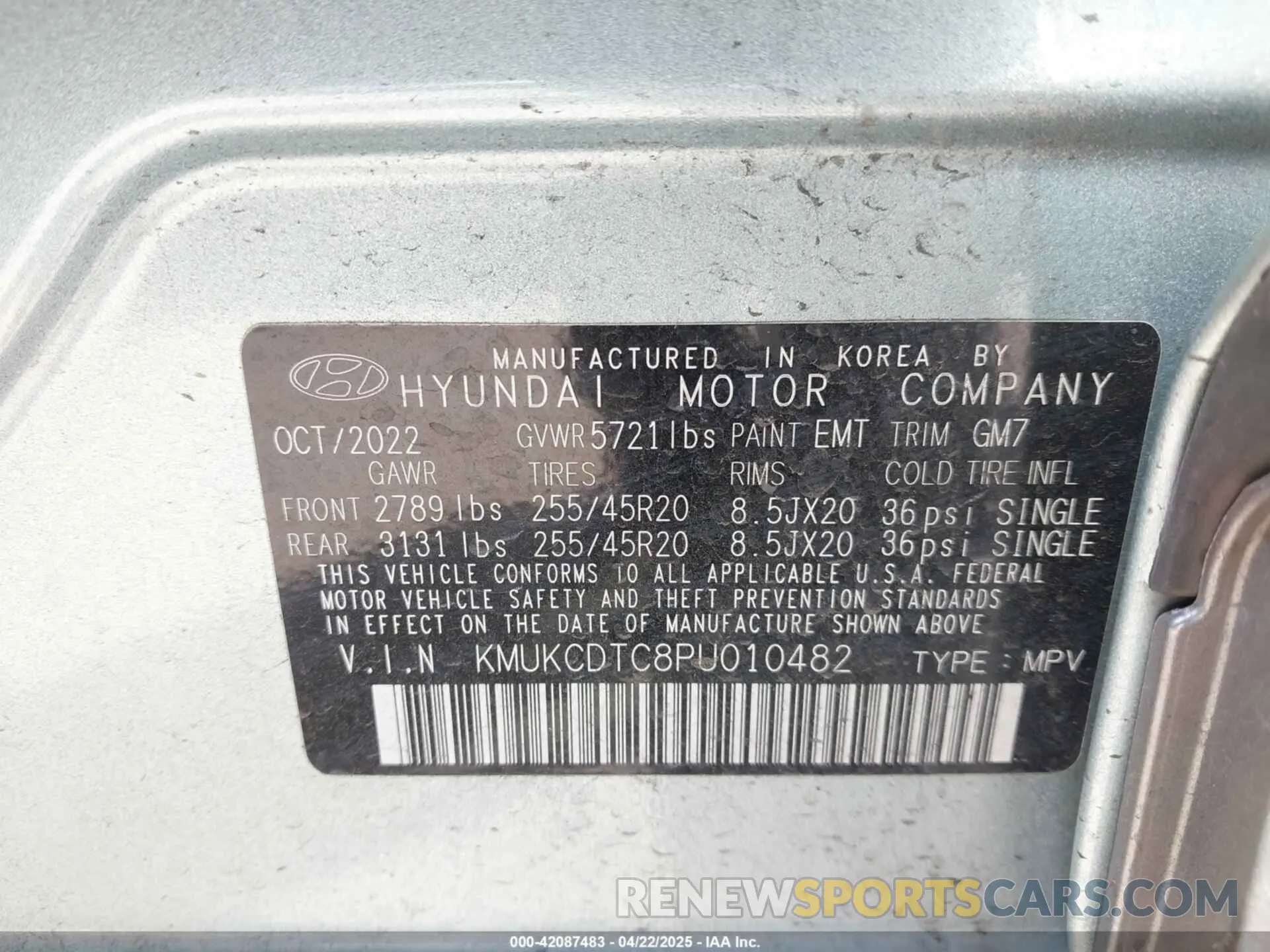 9 fotografías del automóvil dañado KMUKCDTC8PU010482 GENESIS GV60 2023