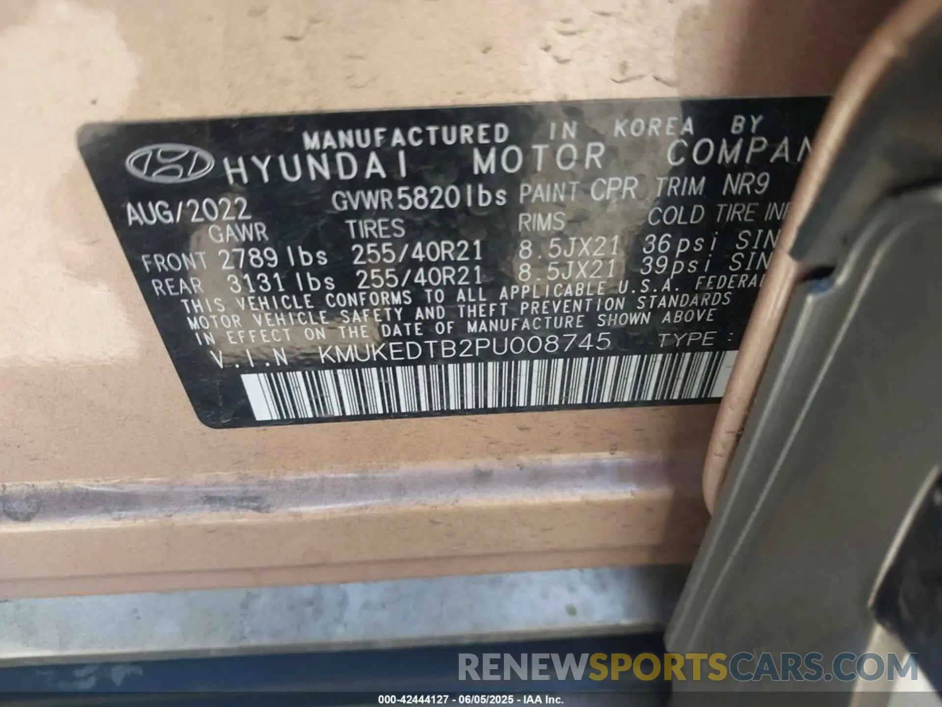 9 fotografías del automóvil dañado KMUKEDTB2PU008745 GENESIS GV60 2023