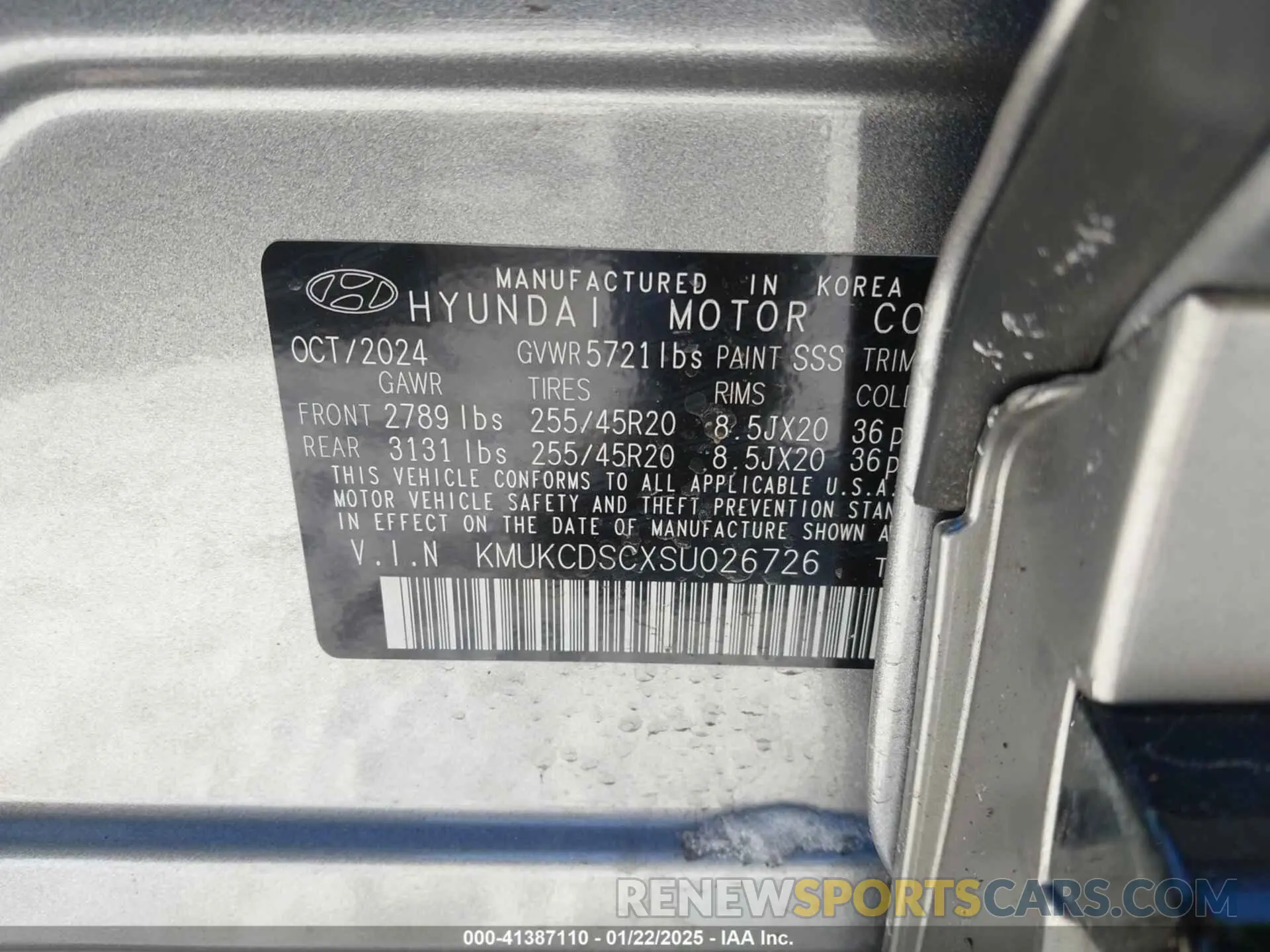 9 fotografías del automóvil dañado KMUKCDSCXSU026726 GENESIS GV60 2025