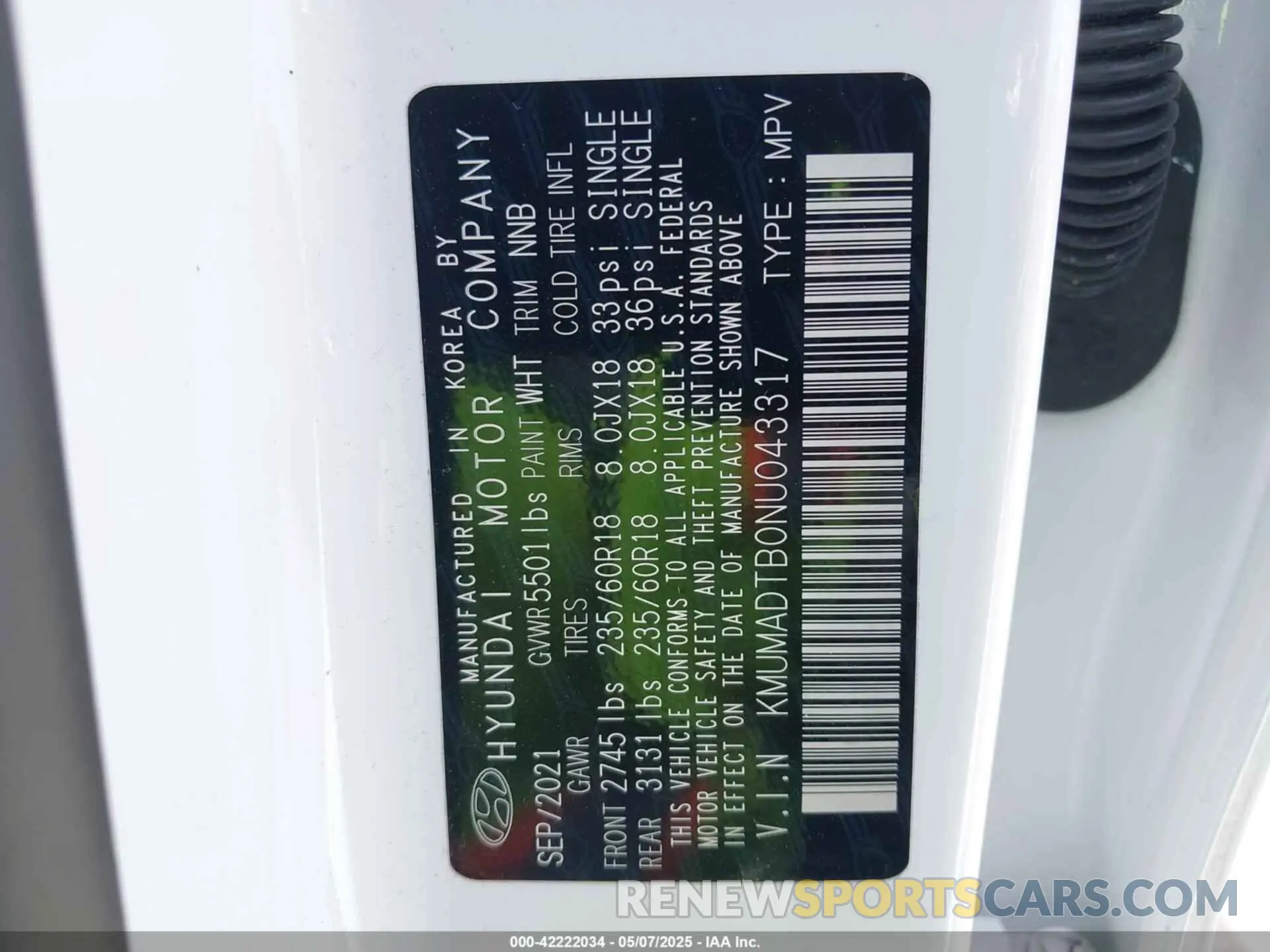 9 fotografías del automóvil dañado KMUMADTB0NU043317 GENESIS GV70 2022