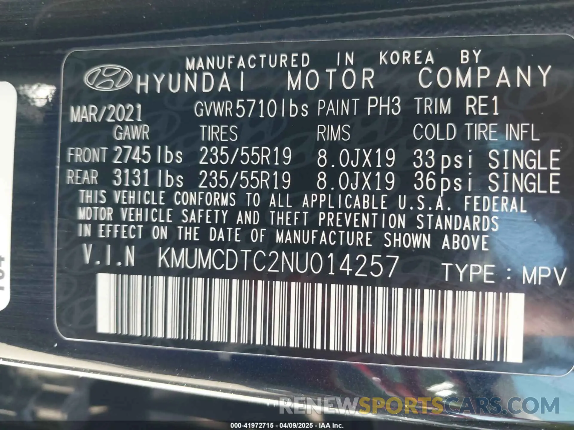 9 fotografías del automóvil dañado KMUMCDTC2NU014257 GENESIS GV70 2022