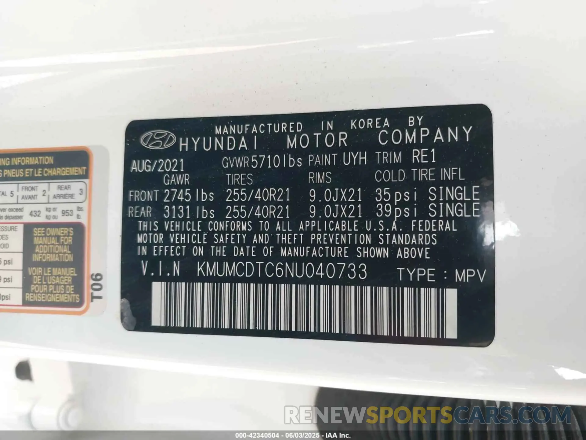 9 fotografías del automóvil dañado KMUMCDTC6NU040733 GENESIS GV70 2022