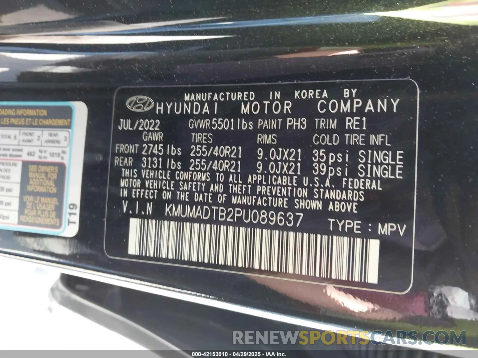 9 fotografías del automóvil dañado KMUMADTB2PU089637 GENESIS GV70 2023