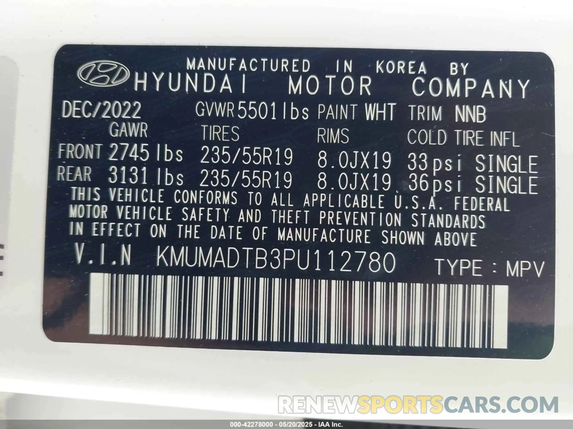 9 fotografías del automóvil dañado KMUMADTB3PU112780 GENESIS GV70 2023