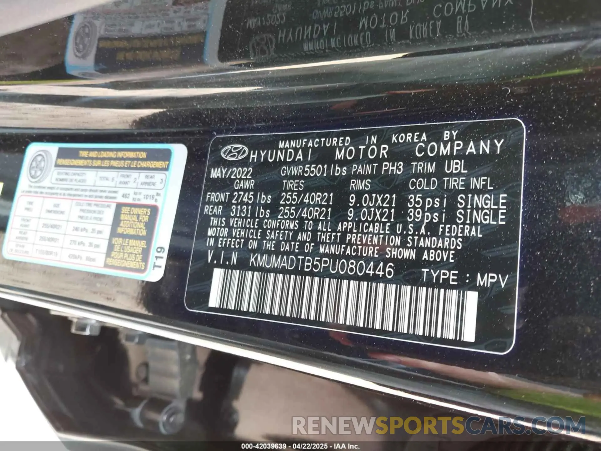 9 fotografías del automóvil dañado KMUMADTB5PU080446 GENESIS GV70 2023