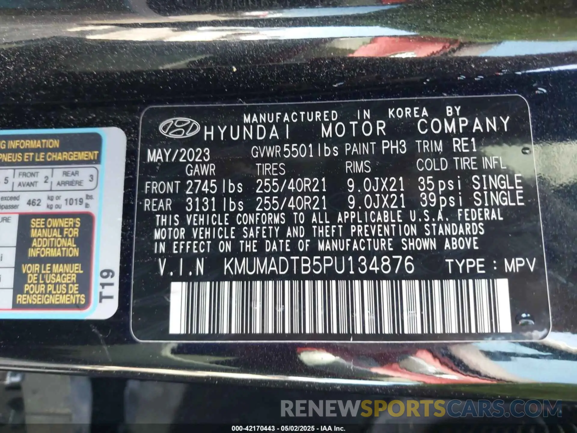 9 fotografías del automóvil dañado KMUMADTB5PU134876 GENESIS GV70 2023