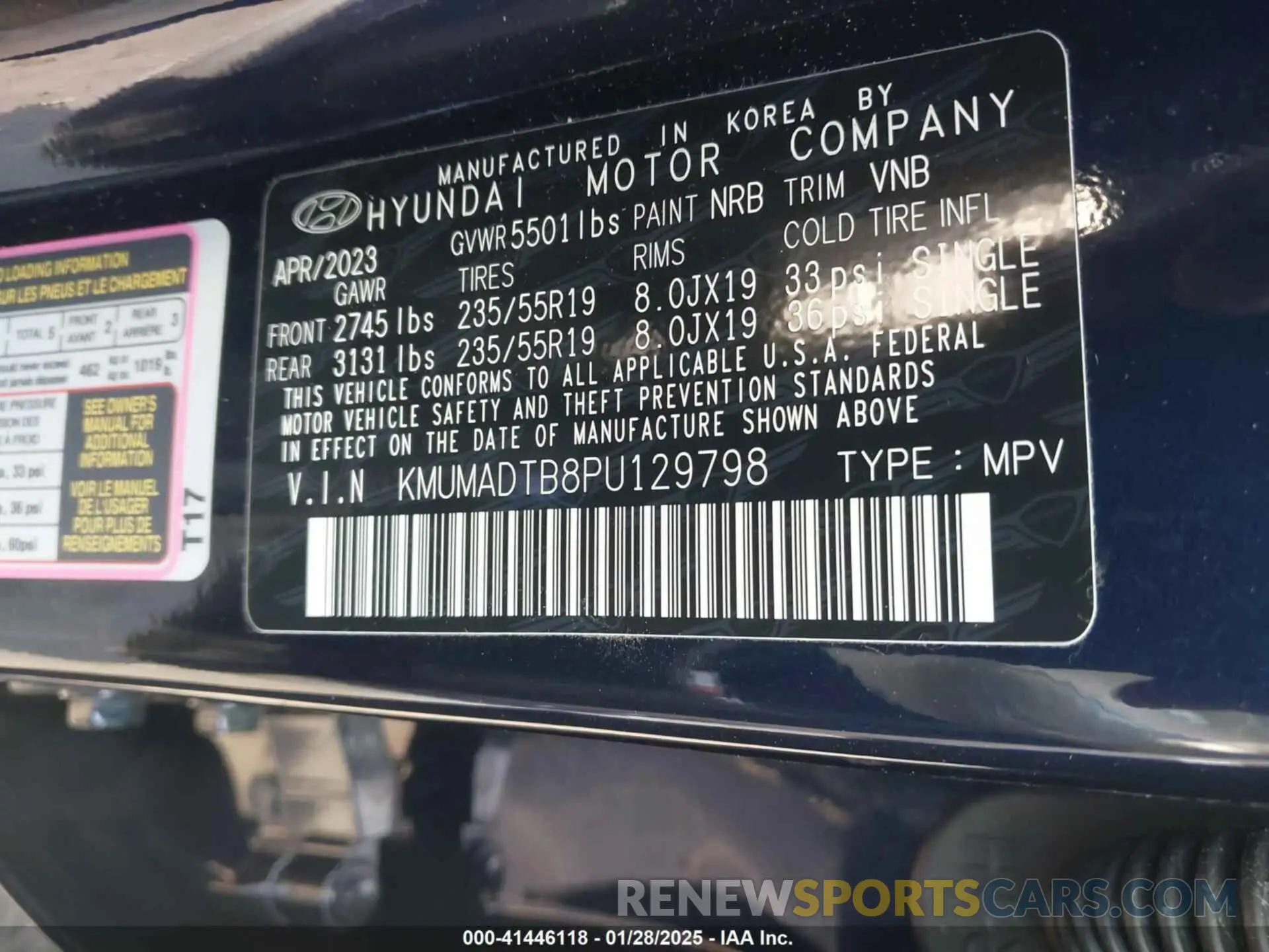 9 fotografías del automóvil dañado KMUMADTB8PU129798 GENESIS GV70 2023