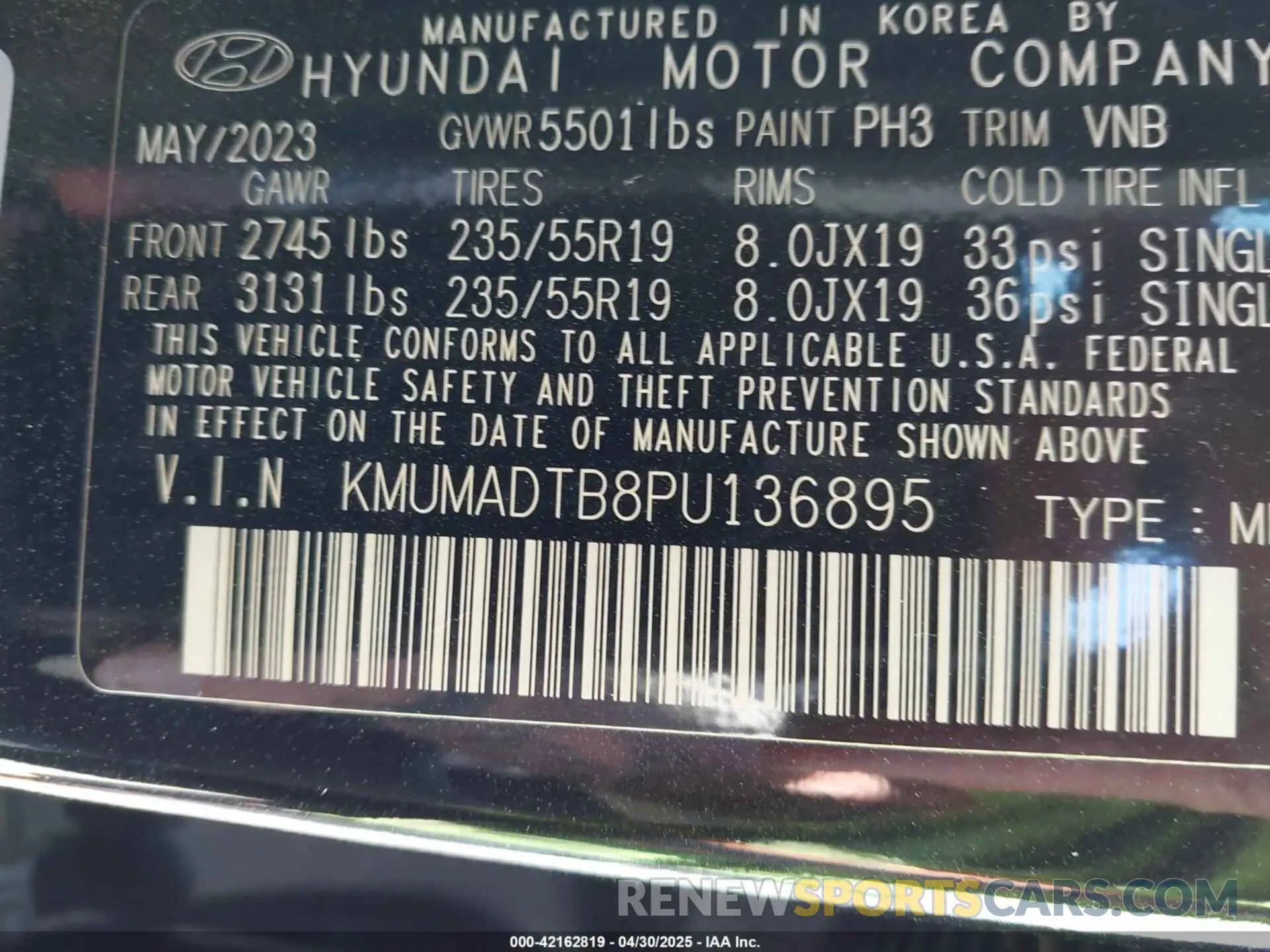 9 fotografías del automóvil dañado KMUMADTB8PU136895 GENESIS GV70 2023