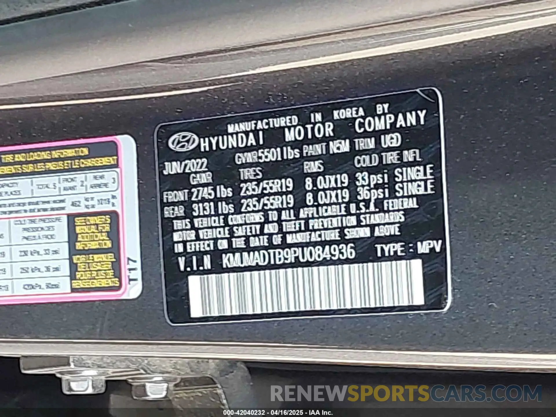 9 fotografías del automóvil dañado KMUMADTB9PU084936 GENESIS GV70 2023
