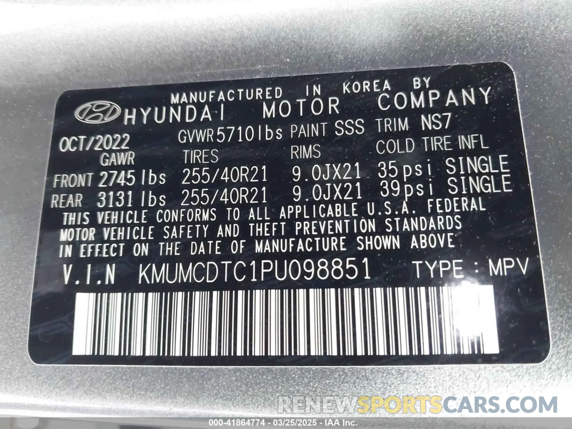 9 fotografías del automóvil dañado KMUMCDTC1PU098851 GENESIS GV70 2023
