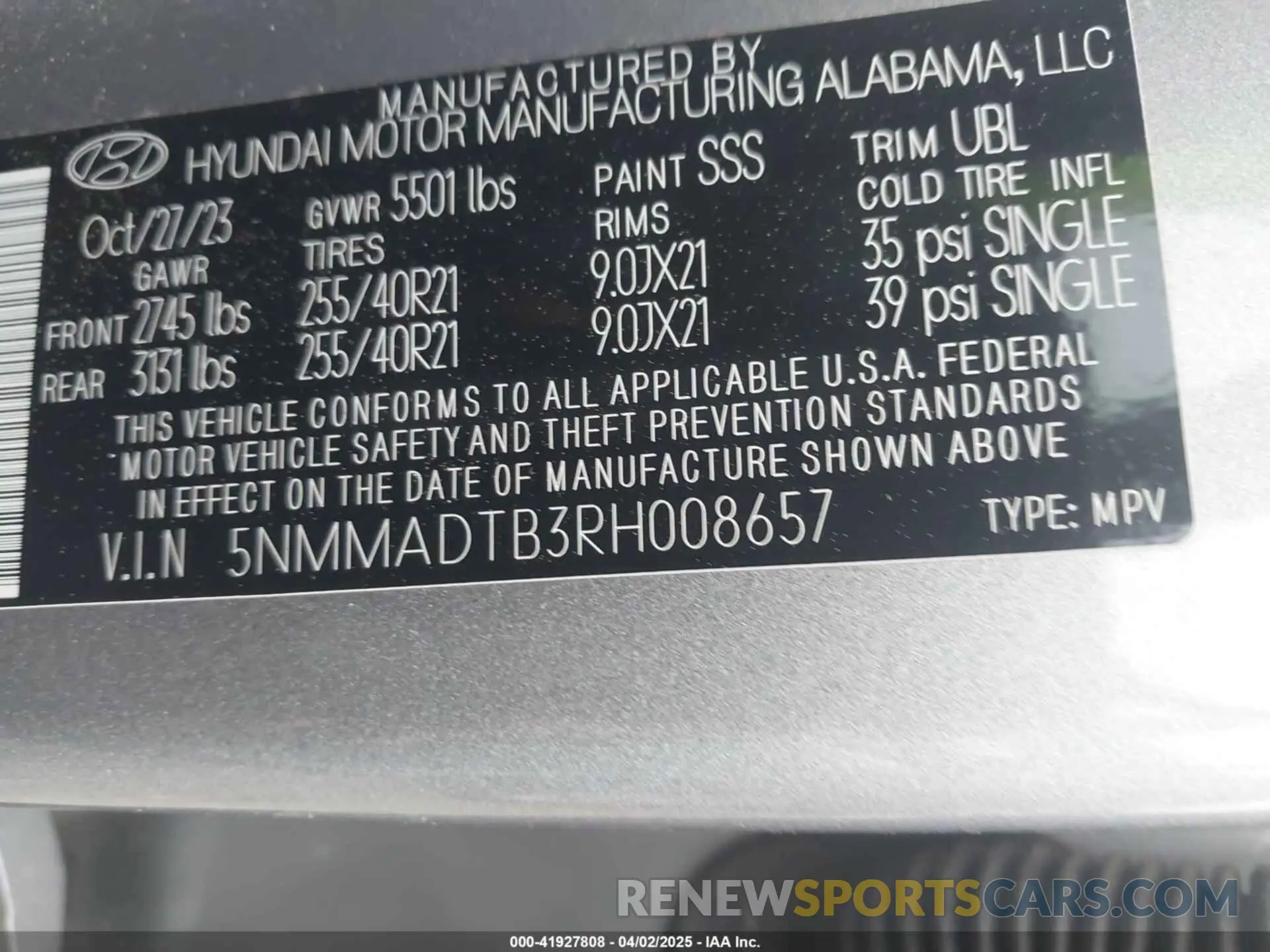 9 fotografías del automóvil dañado 5NMMADTB3RH008657 GENESIS GV70 2024