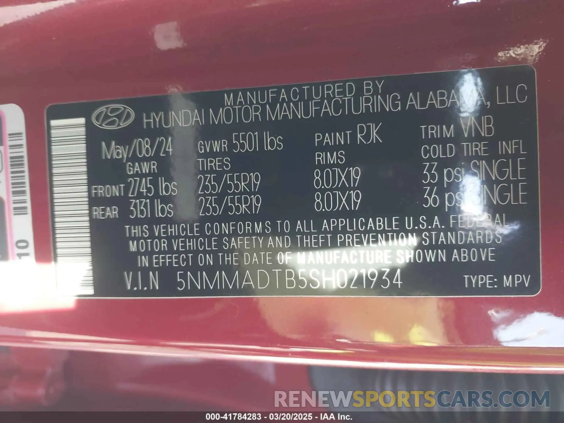 9 fotografías del automóvil dañado 5NMMADTB5SH021934 GENESIS GV70 2025