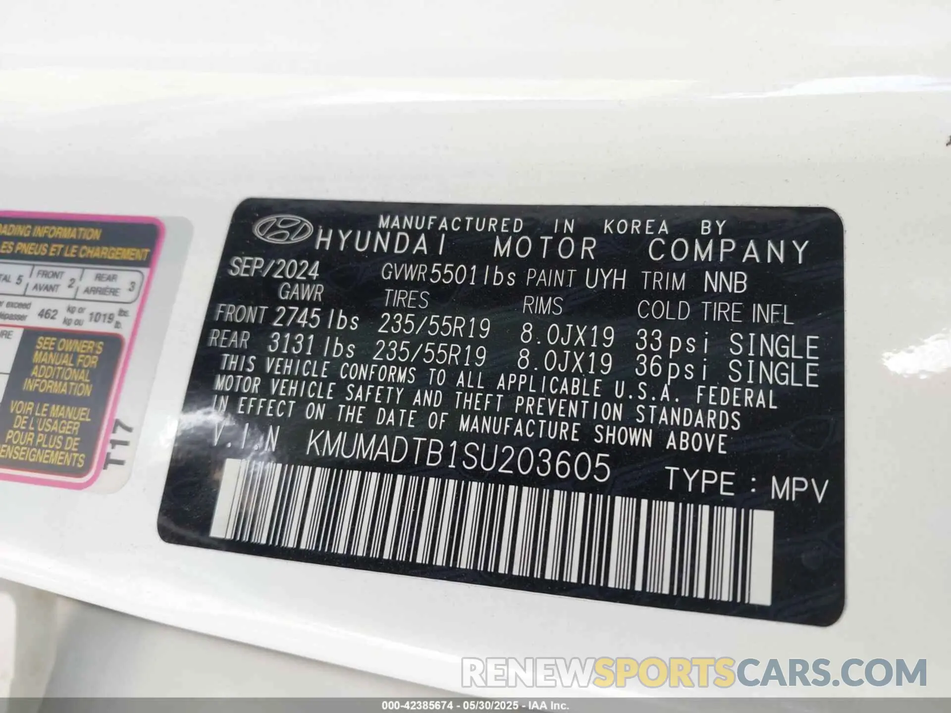 9 fotografías del automóvil dañado KMUMADTB1SU203605 GENESIS GV70 2025
