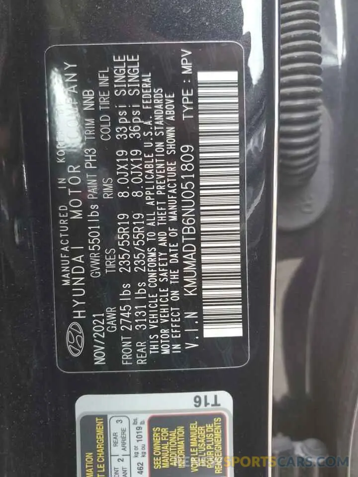 15 fotografías del automóvil dañado KMUMADTB6NU051809 GENESIS GV70 BASE 2022