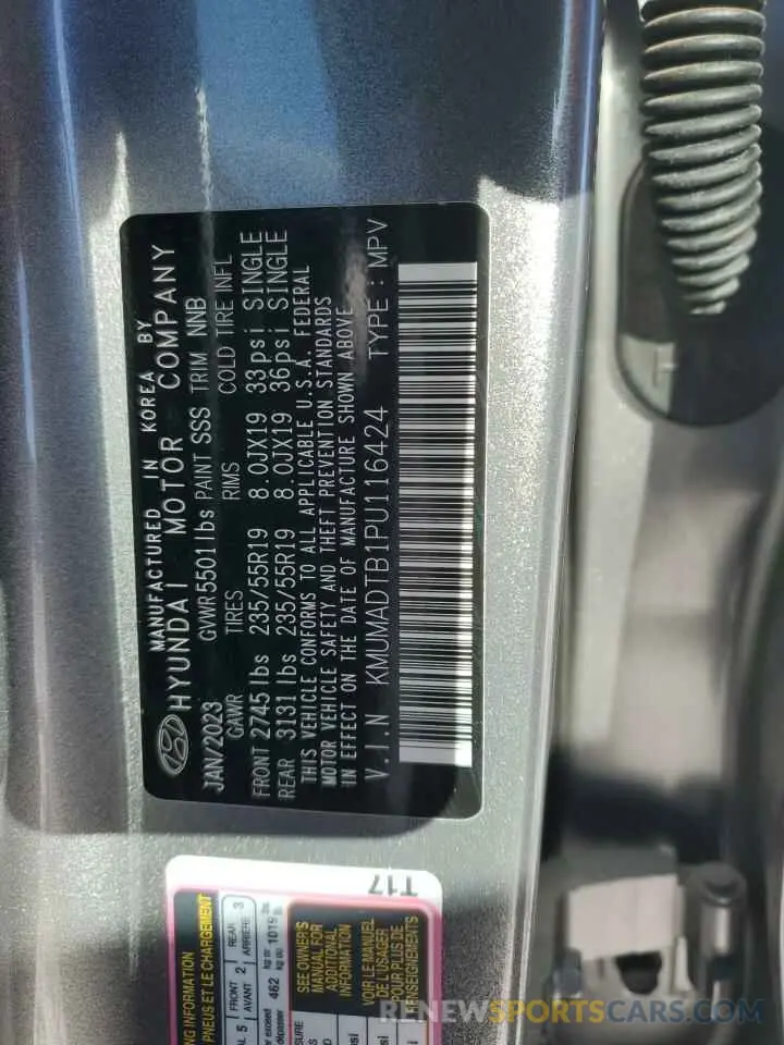 13 fotografías del automóvil dañado KMUMADTB1PU116424 GENESIS GV70 BASE 2023