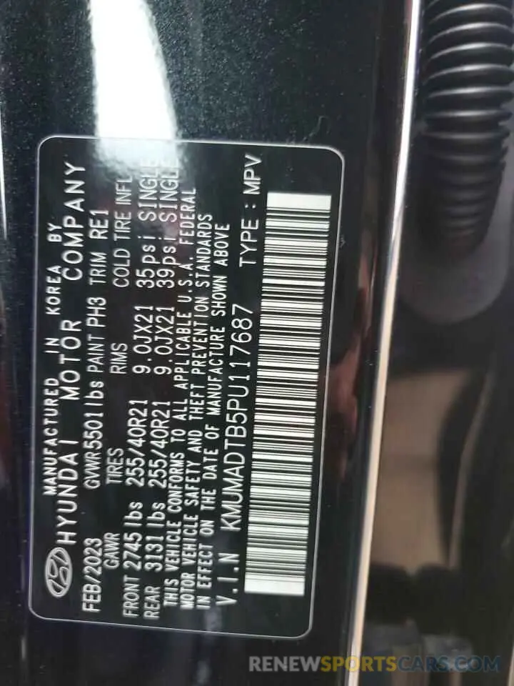 13 fotografías del automóvil dañado KMUMADTB5PU117687 GENESIS GV70 BASE 2023