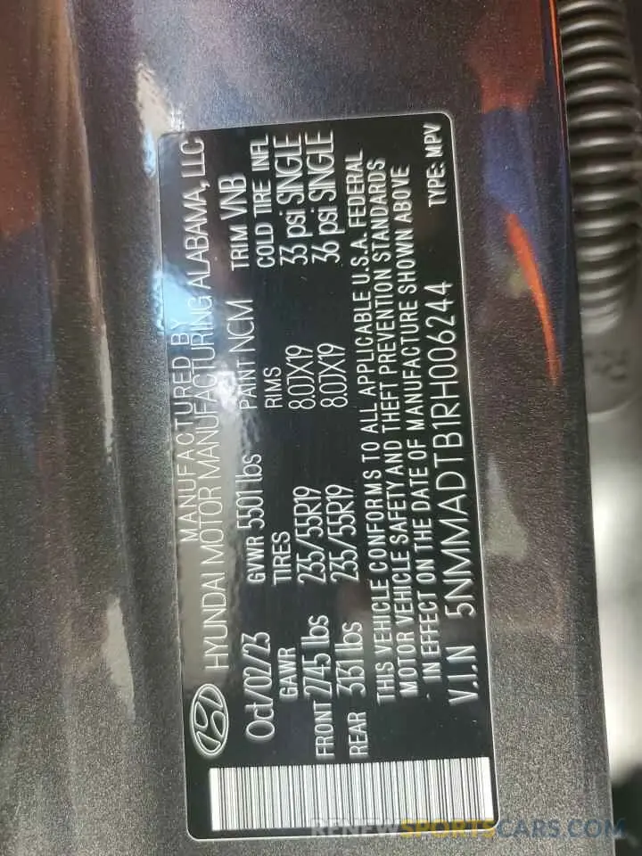 13 fotografías del automóvil dañado 5NMMADTB1RH006244 GENESIS GV70 BASE 2024