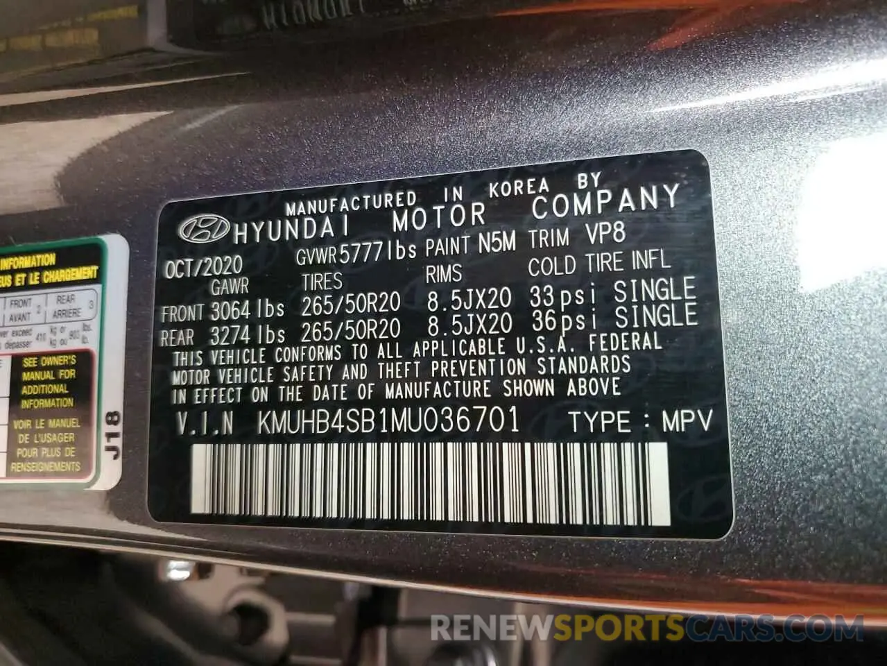 13 fotografías del automóvil dañado KMUHB4SB1MU036701 GENESIS GV80 2021