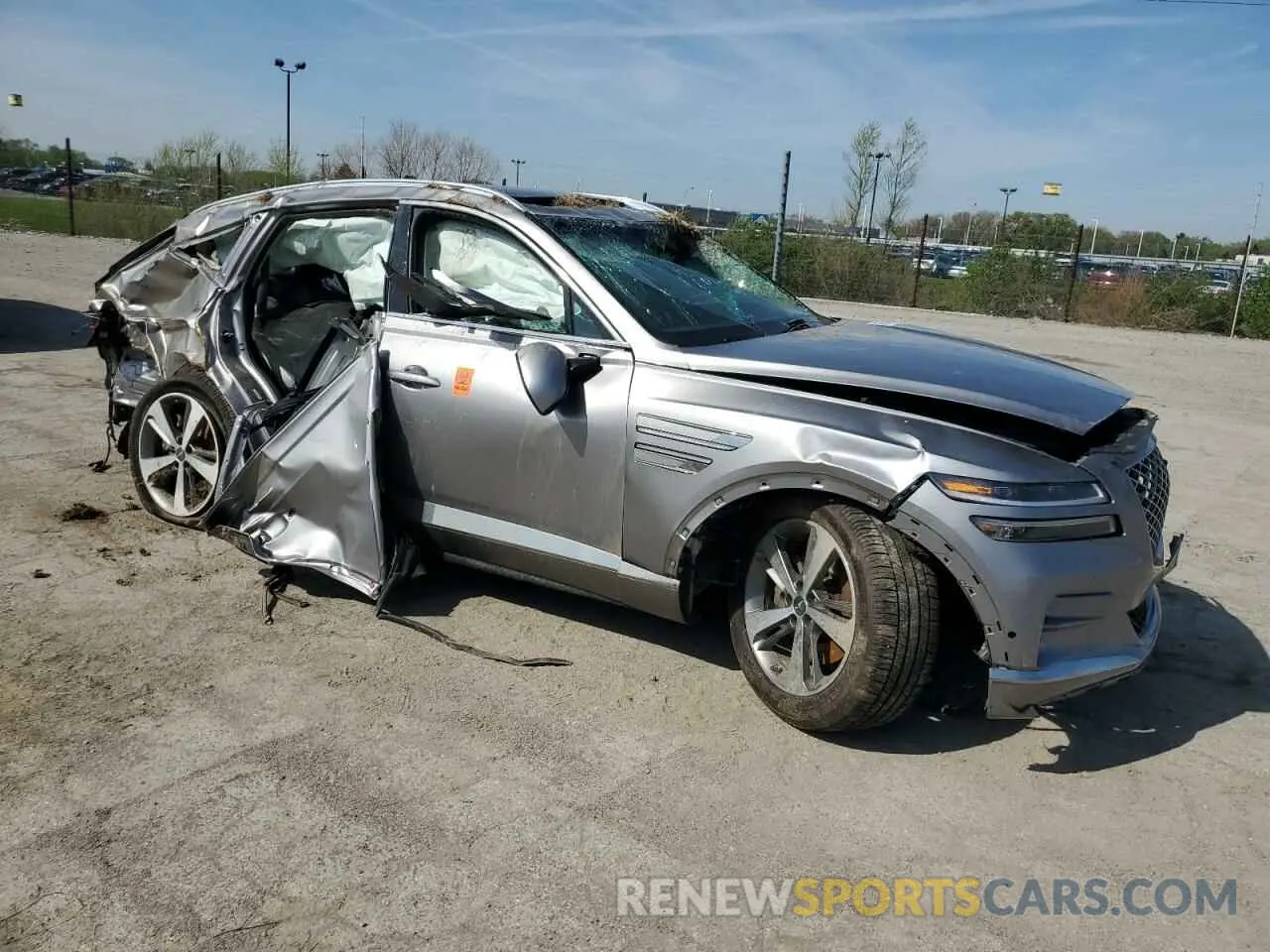4 fotografías del automóvil dañado KMUHBDSB0MU034504 GENESIS GV80 2021