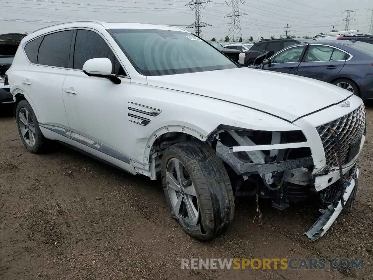 4 fotografías del automóvil dañado KMUHBDSB5MU040718 GENESIS GV80 2021