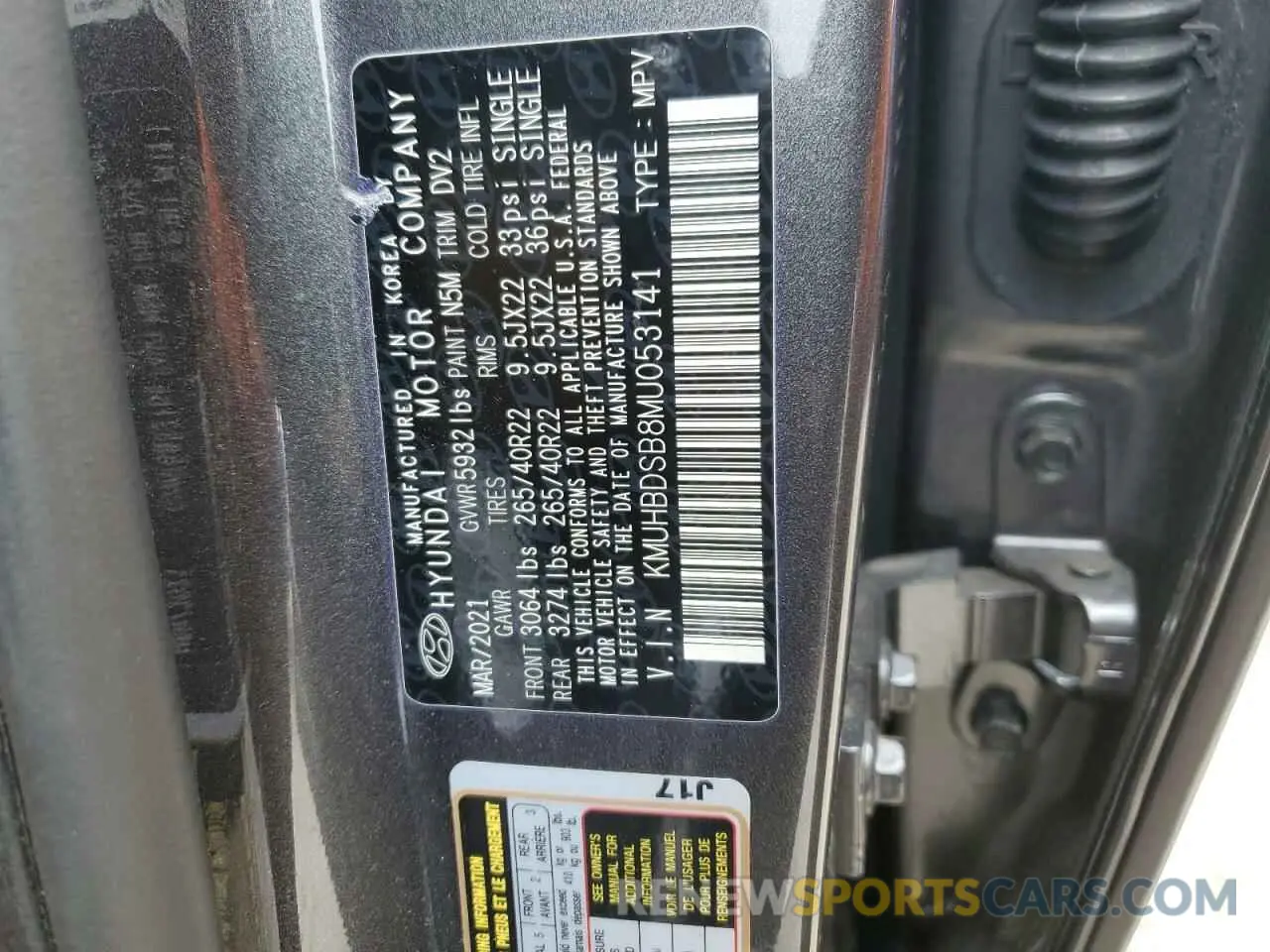 13 fotografías del automóvil dañado KMUHBDSB8MU053141 GENESIS GV80 2021