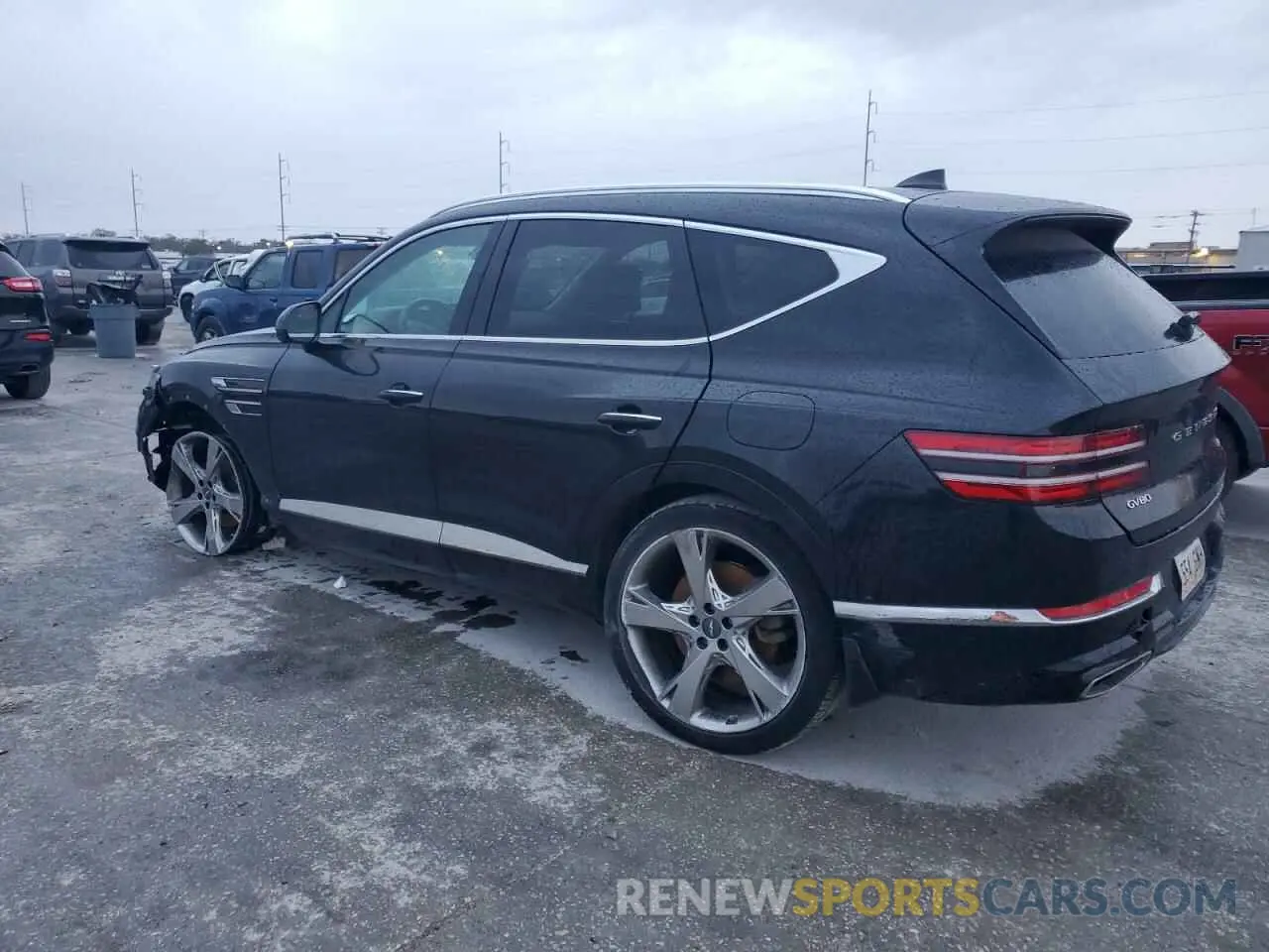 2 fotografías del automóvil dañado KMUHBDSB9MU071244 GENESIS GV80 2021