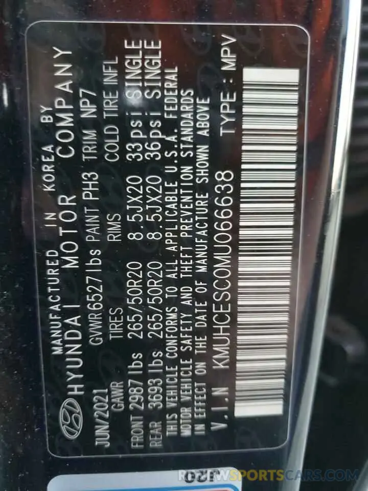 13 fotografías del automóvil dañado KMUHCESC0MU066638 GENESIS GV80 2021