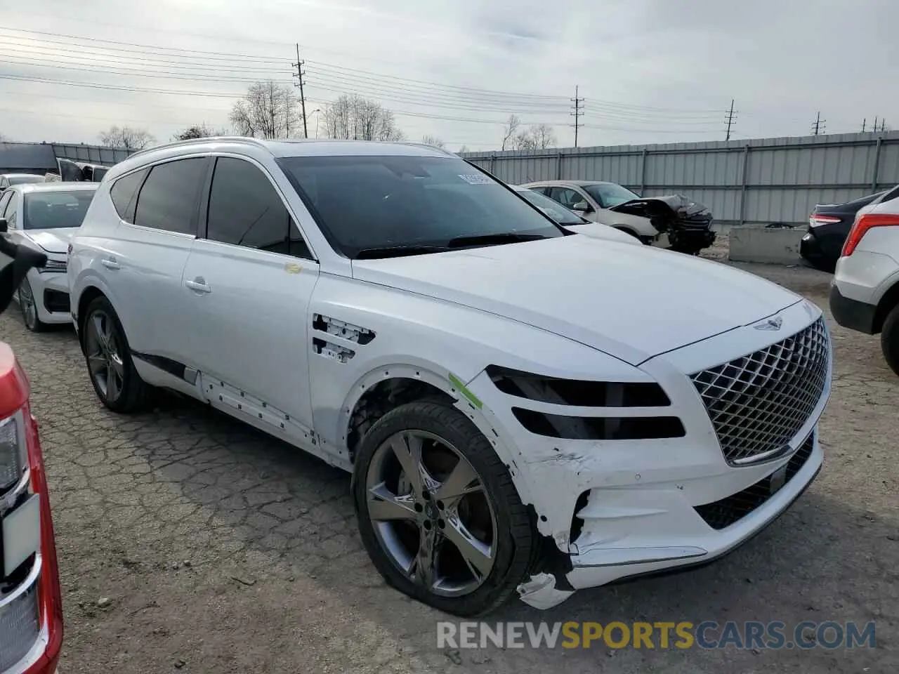 4 fotografías del automóvil dañado KMUHCESC1MU075011 GENESIS GV80 2021