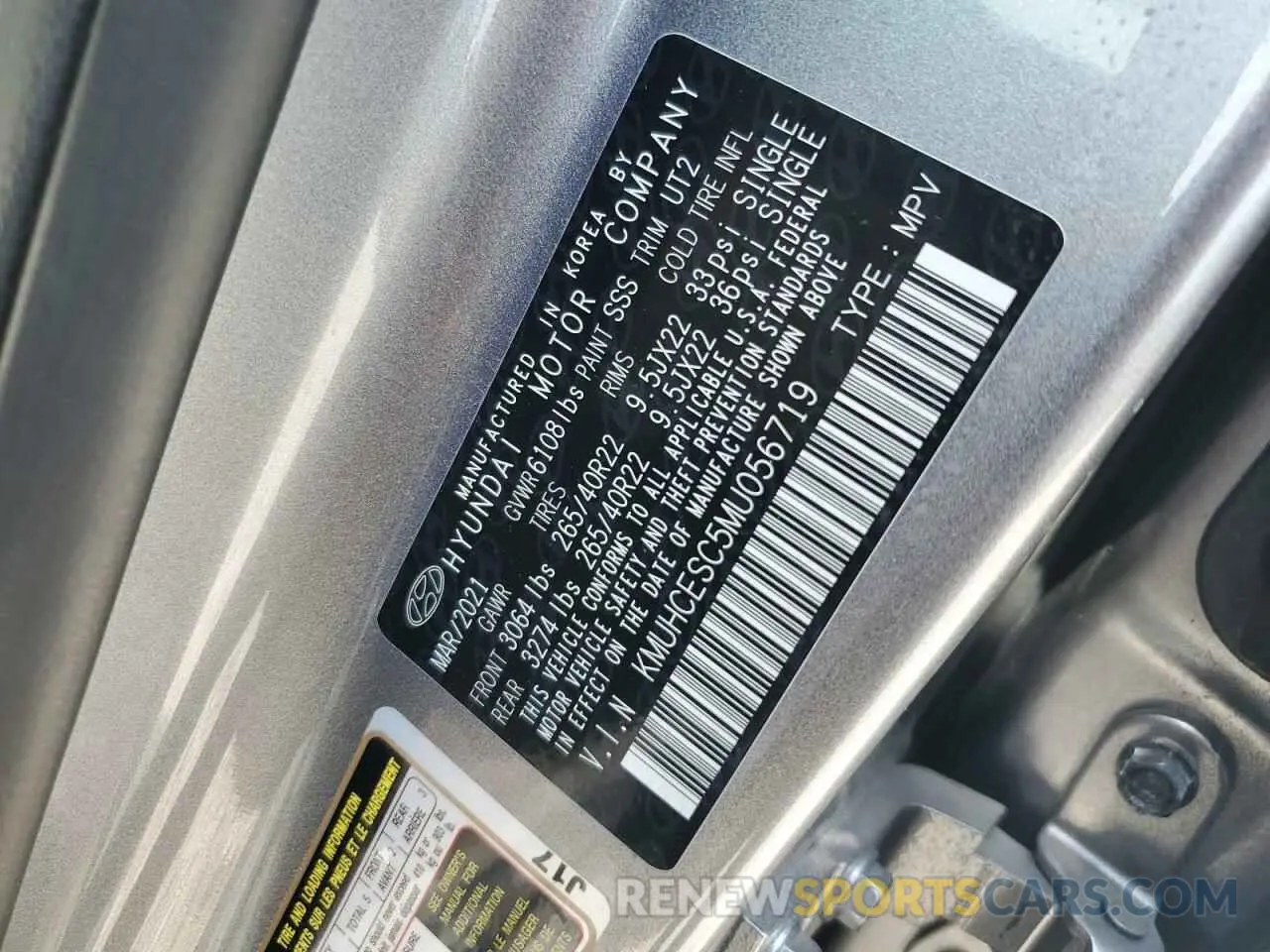 13 fotografías del automóvil dañado KMUHCESC5MU056719 GENESIS GV80 2021