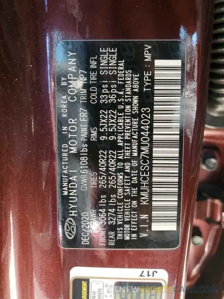 13 fotografías del automóvil dañado KMUHCESC7MU044023 GENESIS GV80 2021