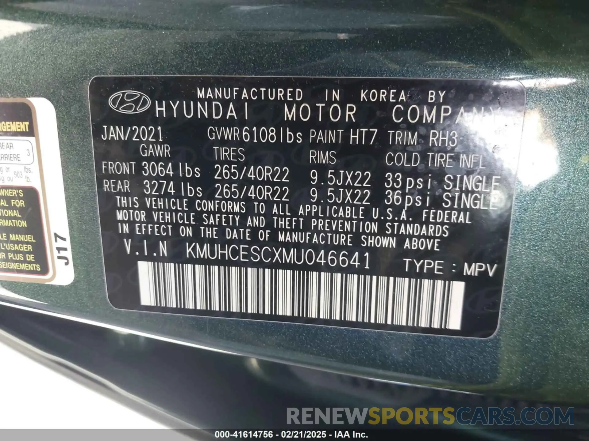9 fotografías del automóvil dañado KMUHCESCXMU046641 GENESIS GV80 2021