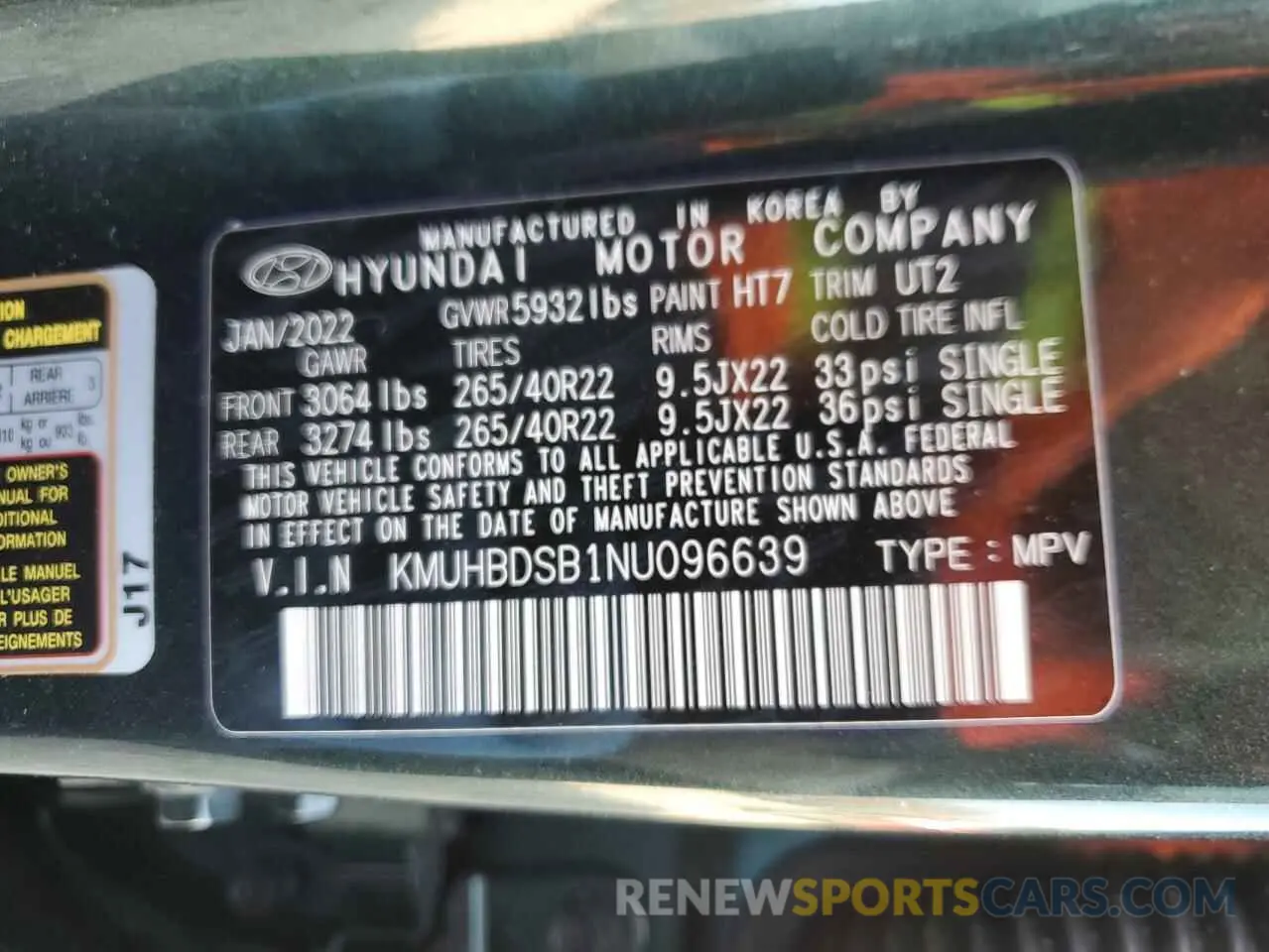 13 fotografías del automóvil dañado KMUHBDSB1NU096639 GENESIS GV80 2022