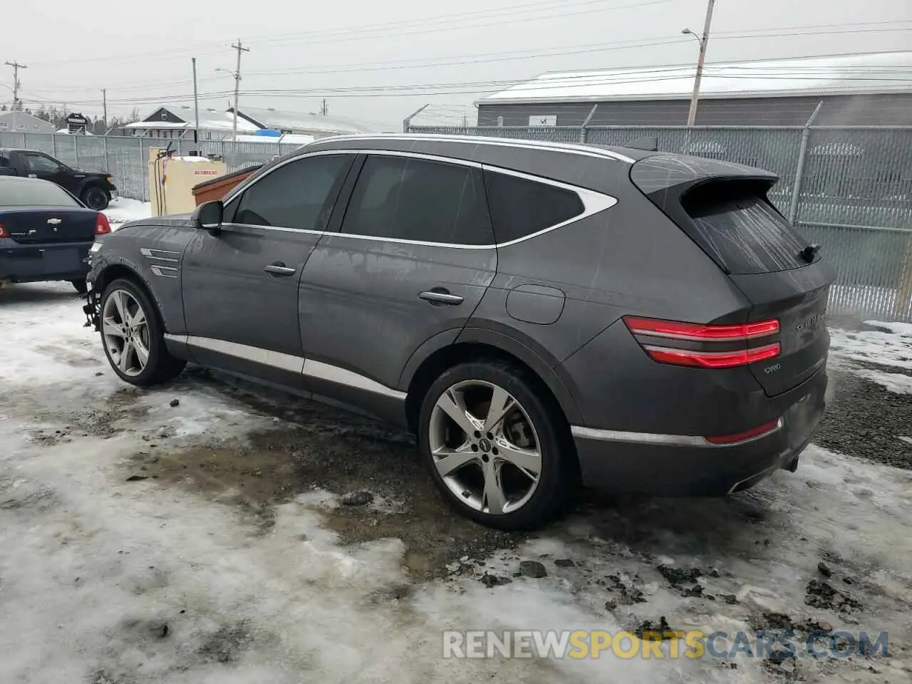 2 fotografías del automóvil dañado KMUHCESC8NU078604 GENESIS GV80 2022
