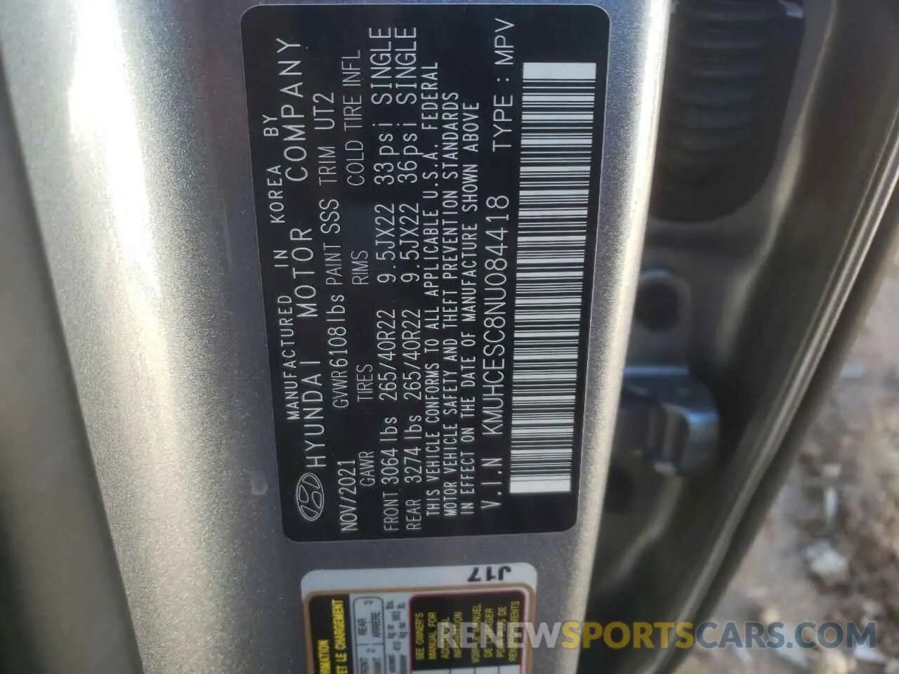 13 fotografías del automóvil dañado KMUHCESC8NU084418 GENESIS GV80 2022