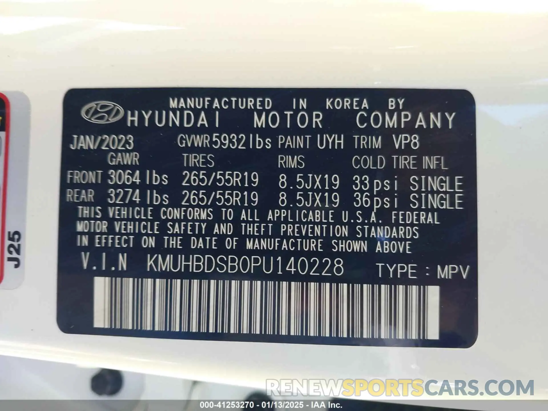 9 fotografías del automóvil dañado KMUHBDSB0PU140228 GENESIS GV80 2023