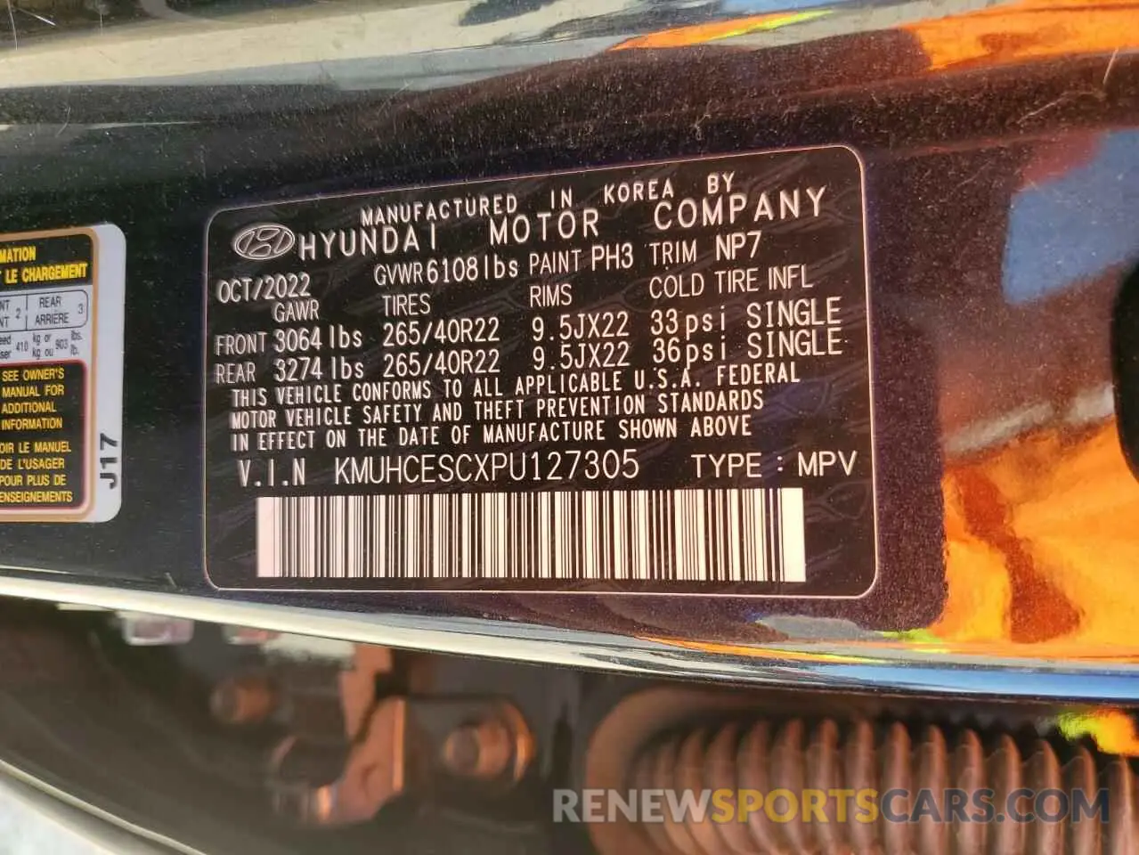 12 fotografías del automóvil dañado KMUHCESCXPU127305 GENESIS GV80 2023