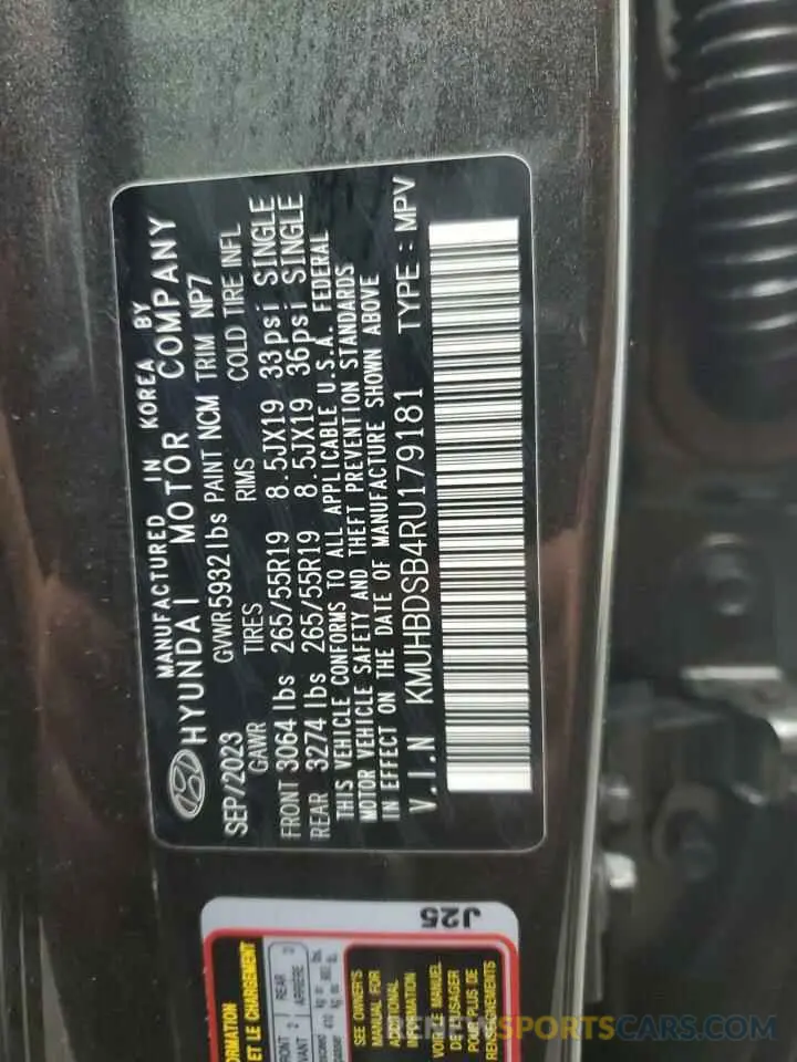13 fotografías del automóvil dañado KMUHBDSB4RU179181 GENESIS GV80 2024