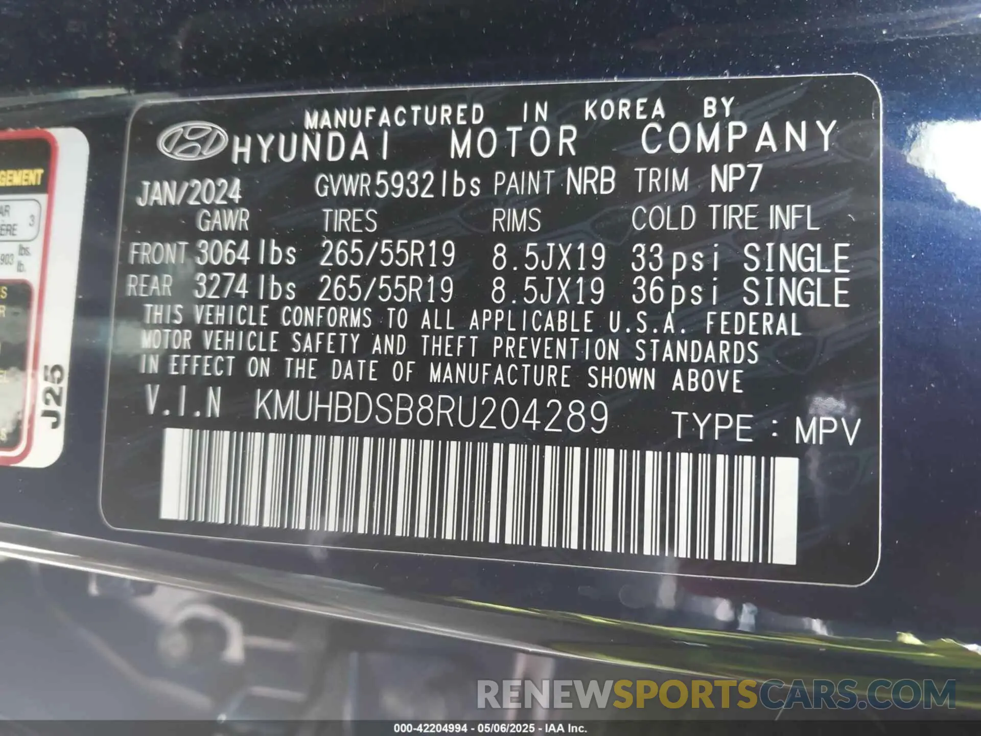 9 fotografías del automóvil dañado KMUHBDSB8RU204289 GENESIS GV80 2024