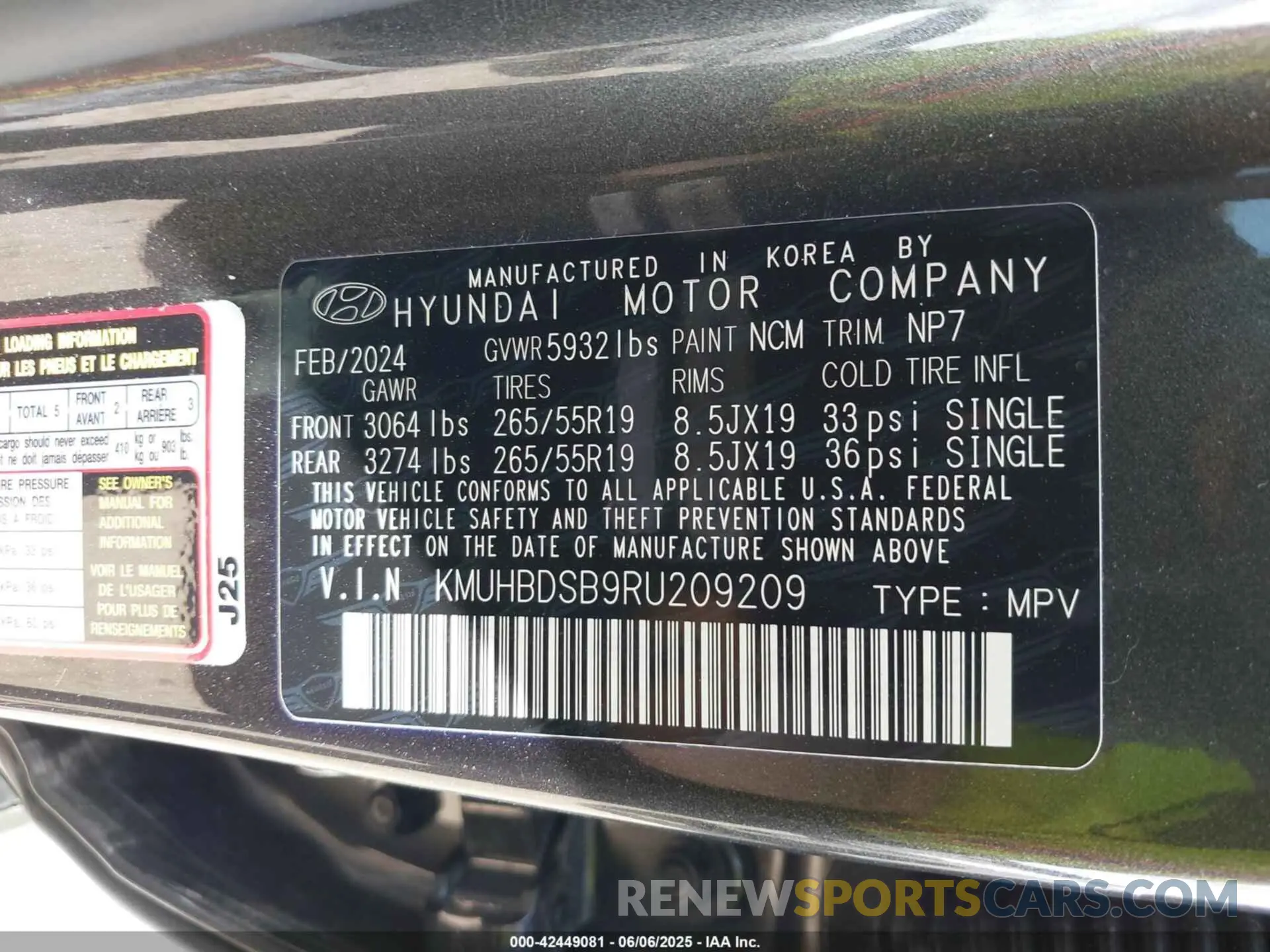 9 fotografías del automóvil dañado KMUHBDSB9RU209209 GENESIS GV80 2024